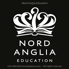 Nord Anglia Education logo: white crown-book symbol over the words 