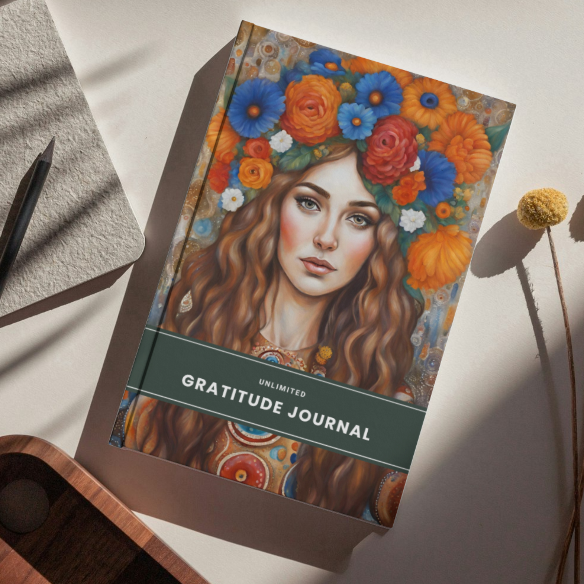 unlimited daily gratitude journal diary for women dark green