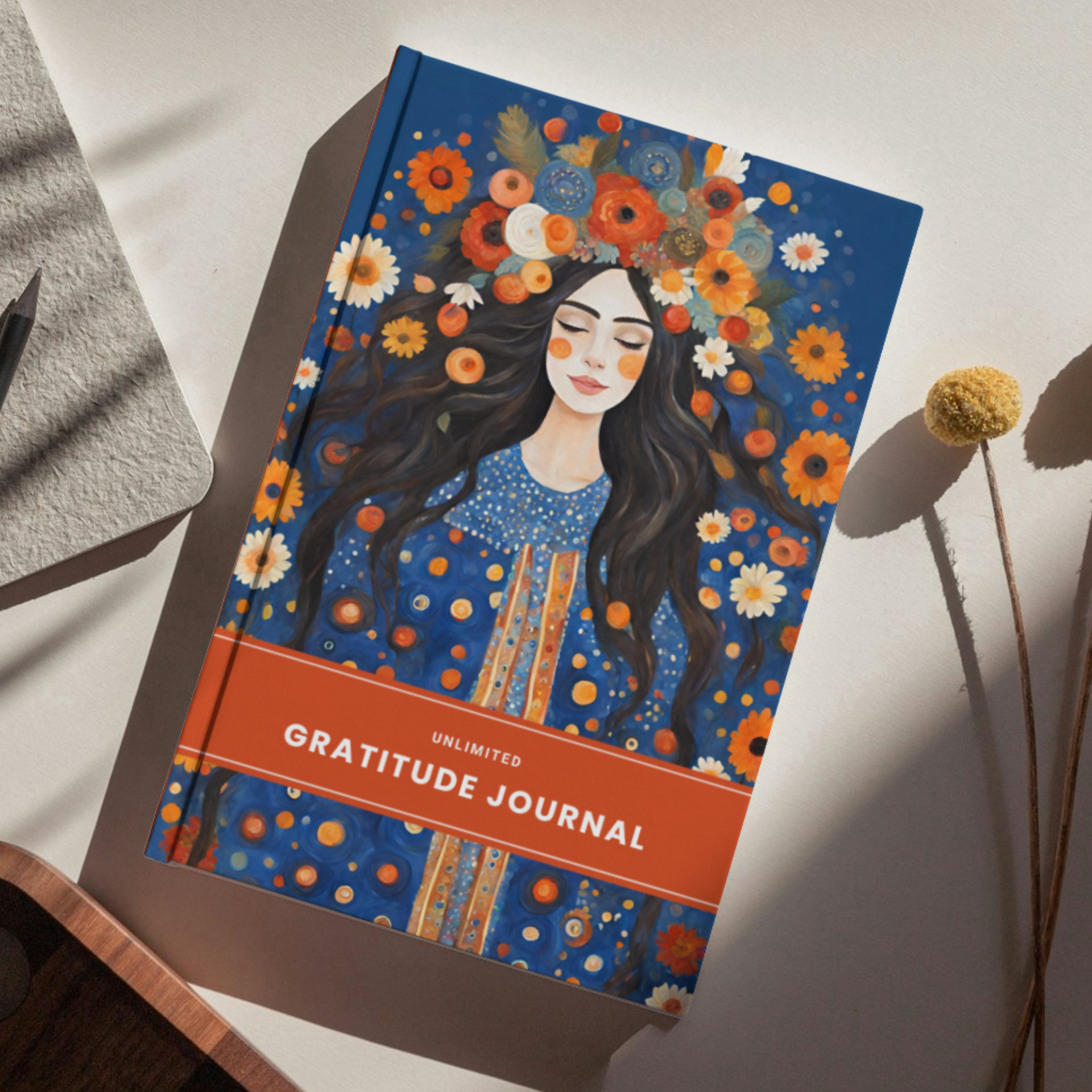 unlimited daily gratitude journal diary for women fire orange