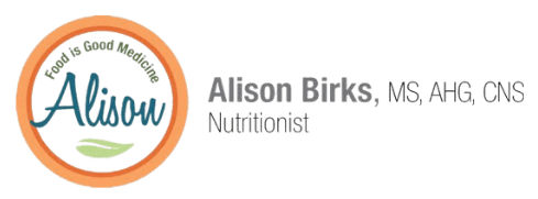 A logo for a nutritionist called alison birks