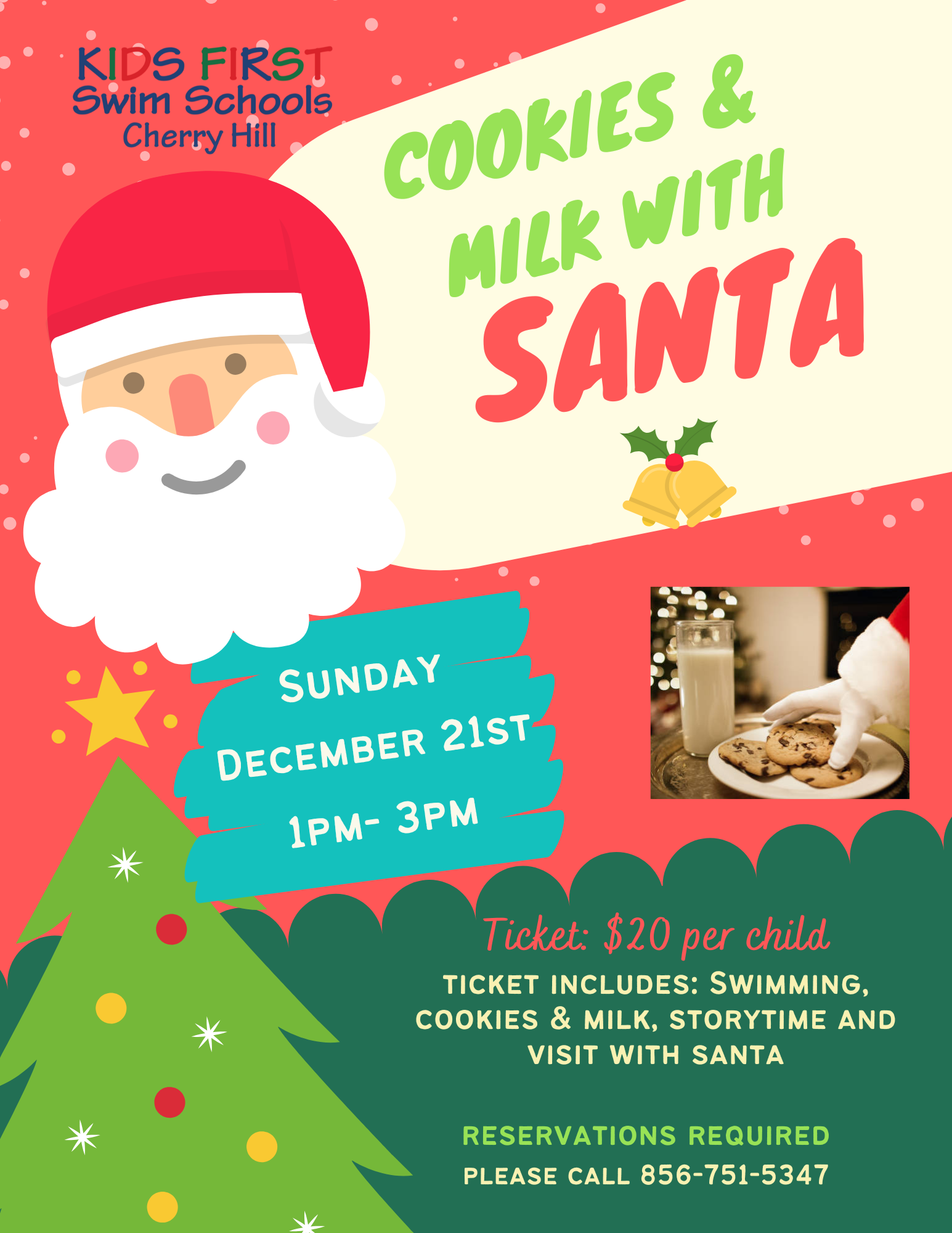 An advertisement for kids first swim schools with a penguin reading a book