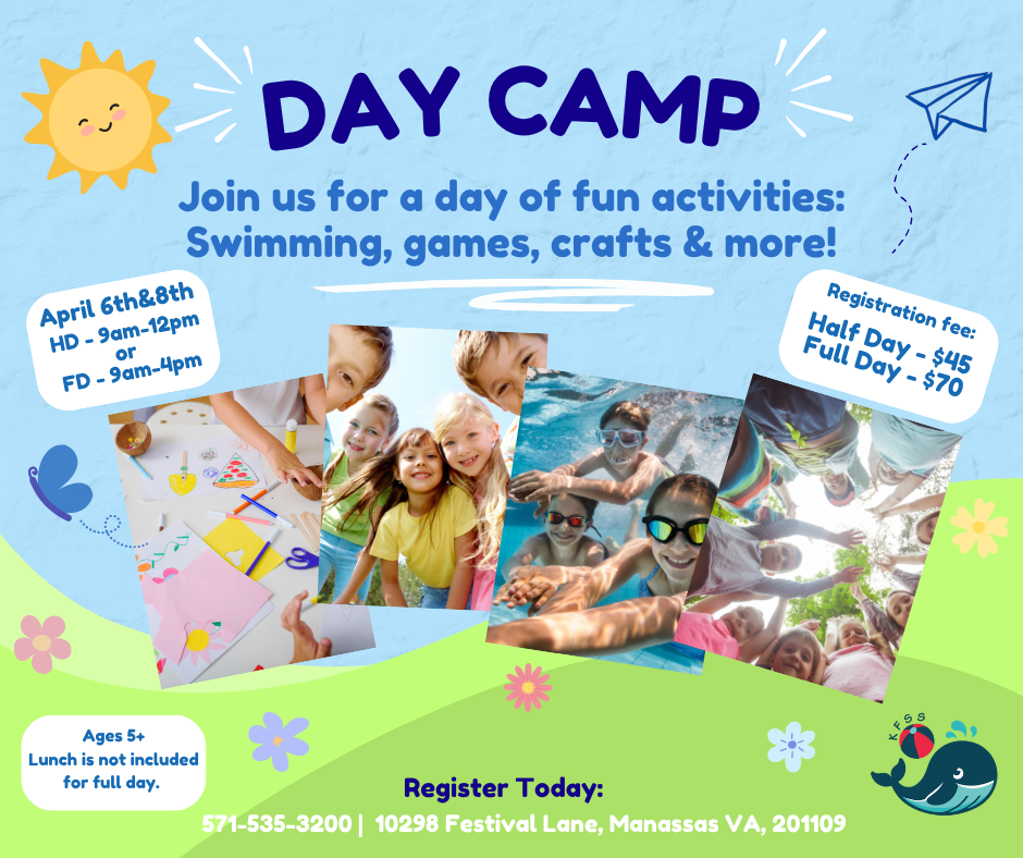 A flyer for a summer camp for kids first swim schools cherry hill