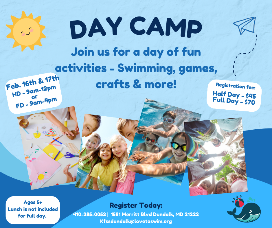 A flyer for a summer camp for kids first swim schools 