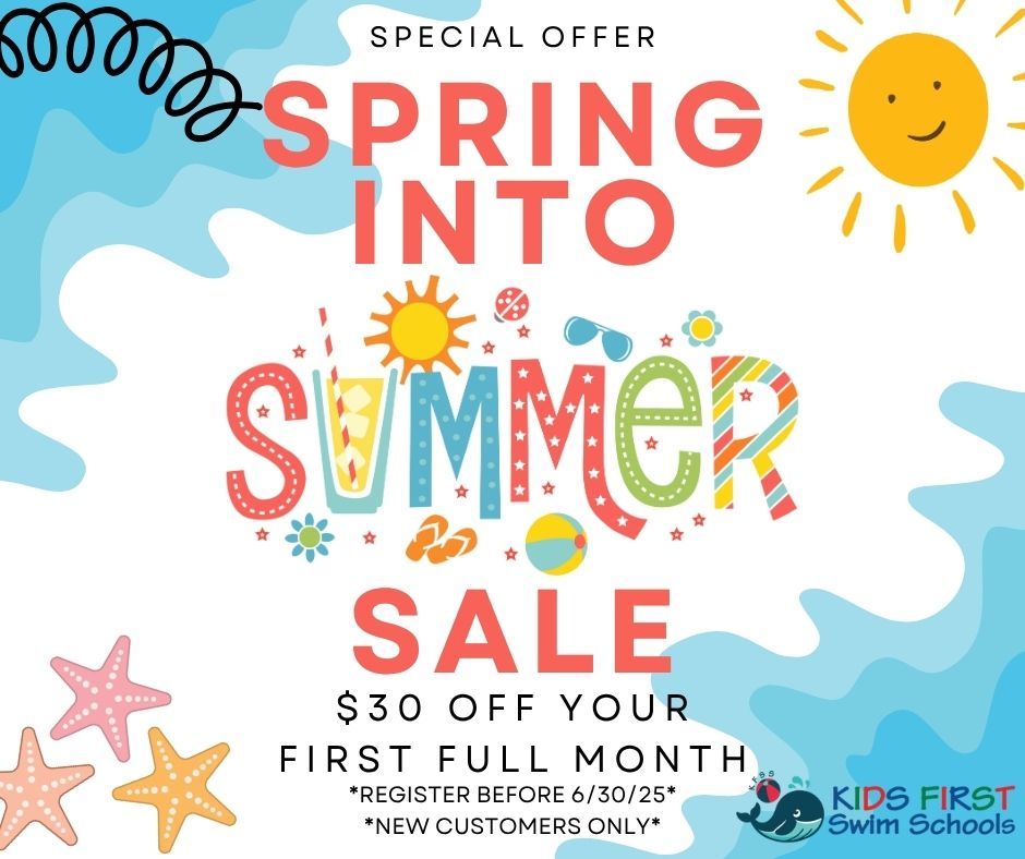 A flyer for a summer camp for kids first swim schools cherry hill