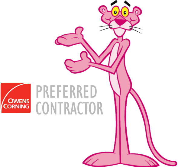 The pink panther is a preferred contractor for owens corning