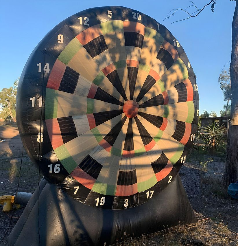 A Large Inflatable Dart Board — Fun Time Amusements in Gracemere, QLD
