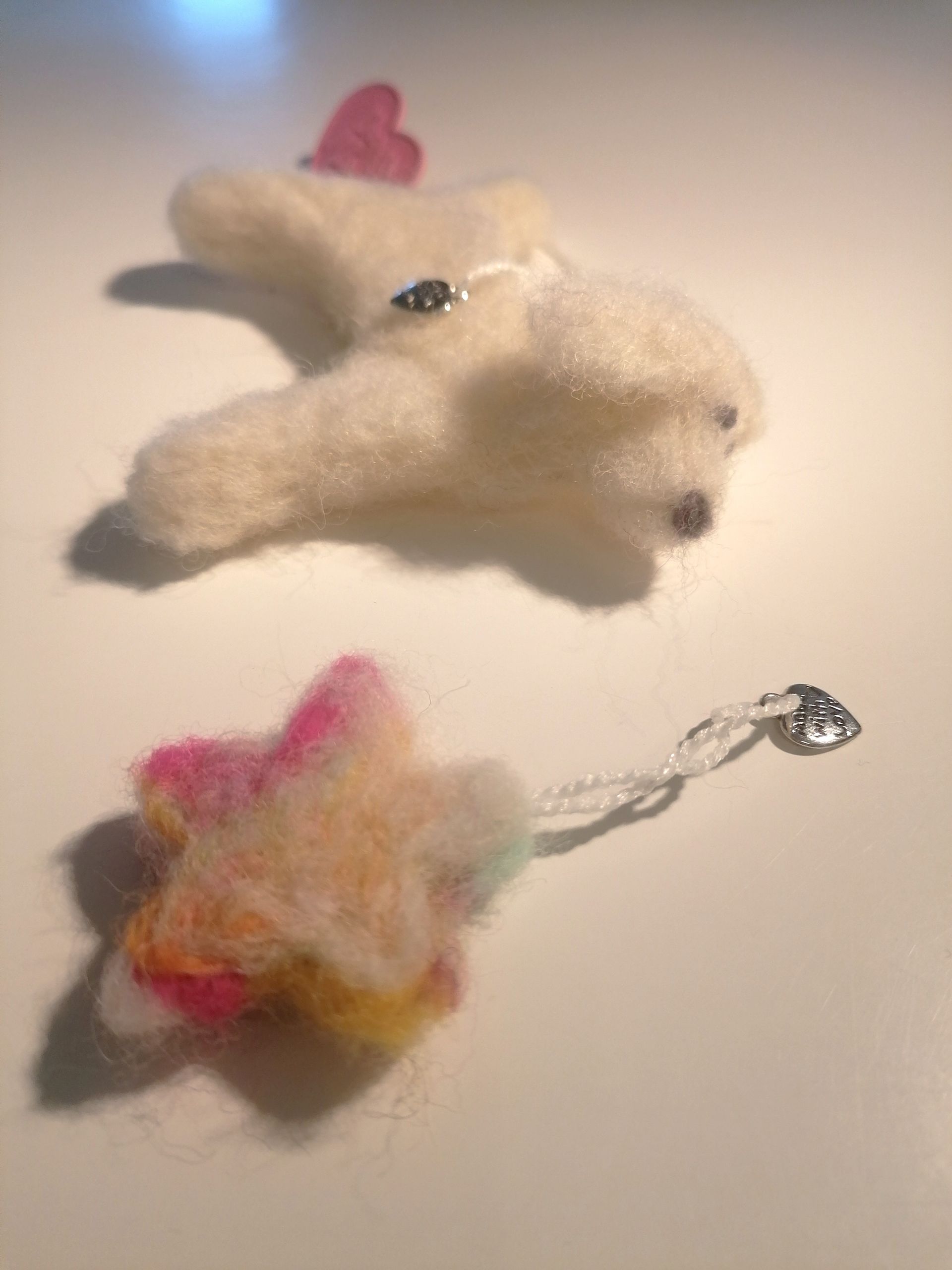 wol, ornament, wit, versiering, ornament, hond, hanger, pin, dog, mom, dogmom, ster, versiering