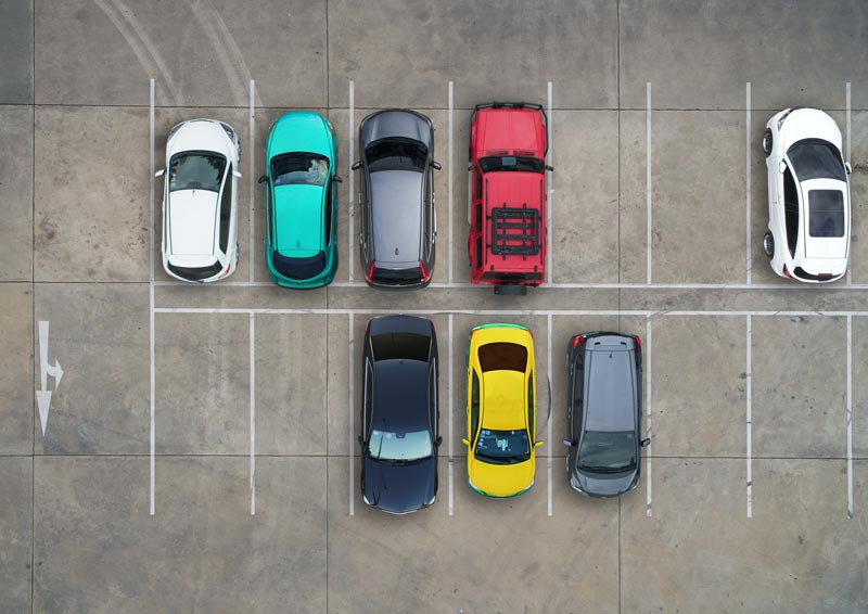 cars in a parking lot
