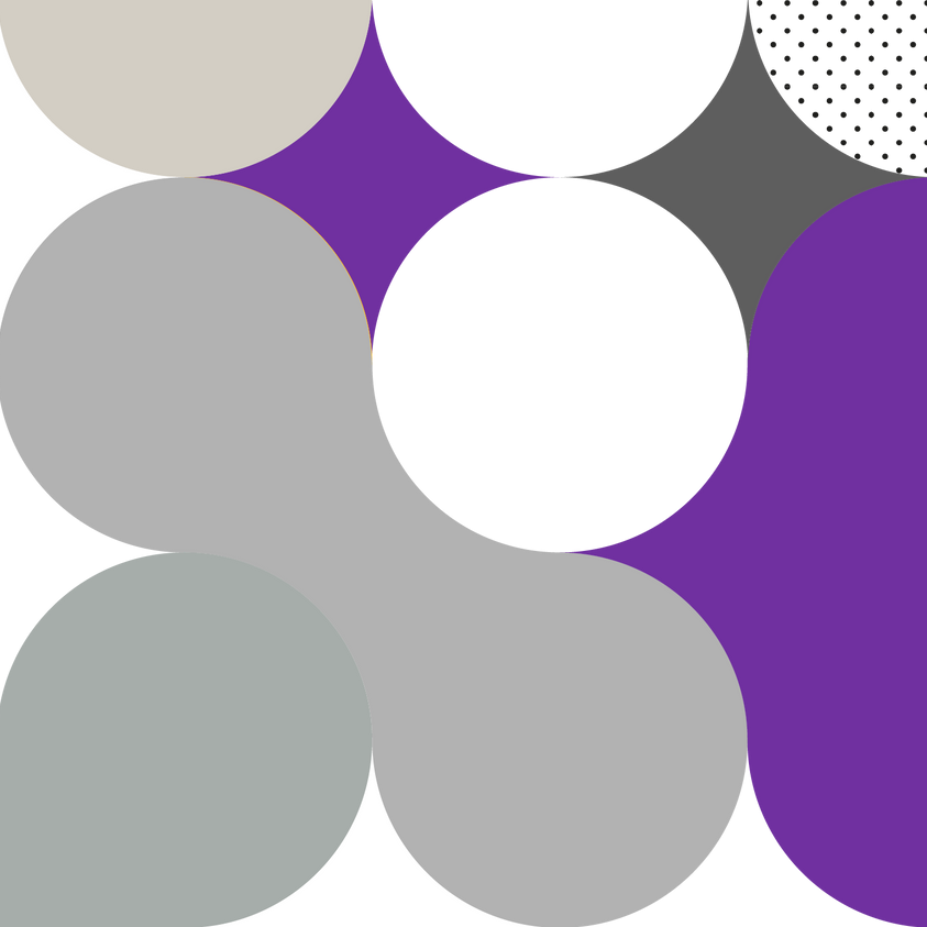 A purple circle with a white circle in the middle