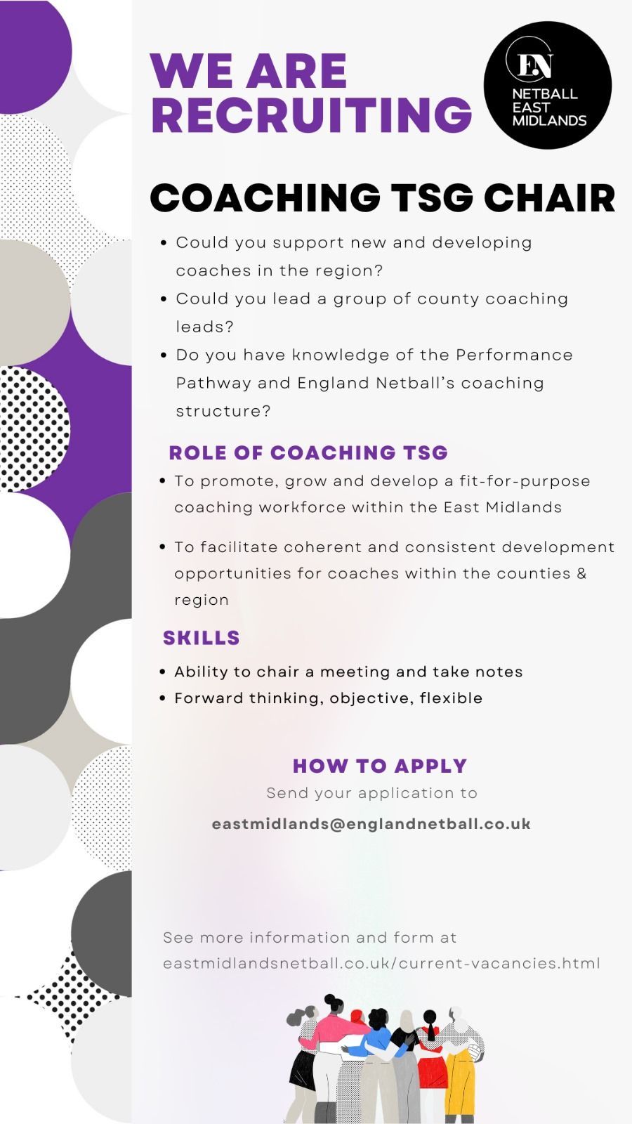 A flyer for a company called we are recruiting coaching tsg chain.