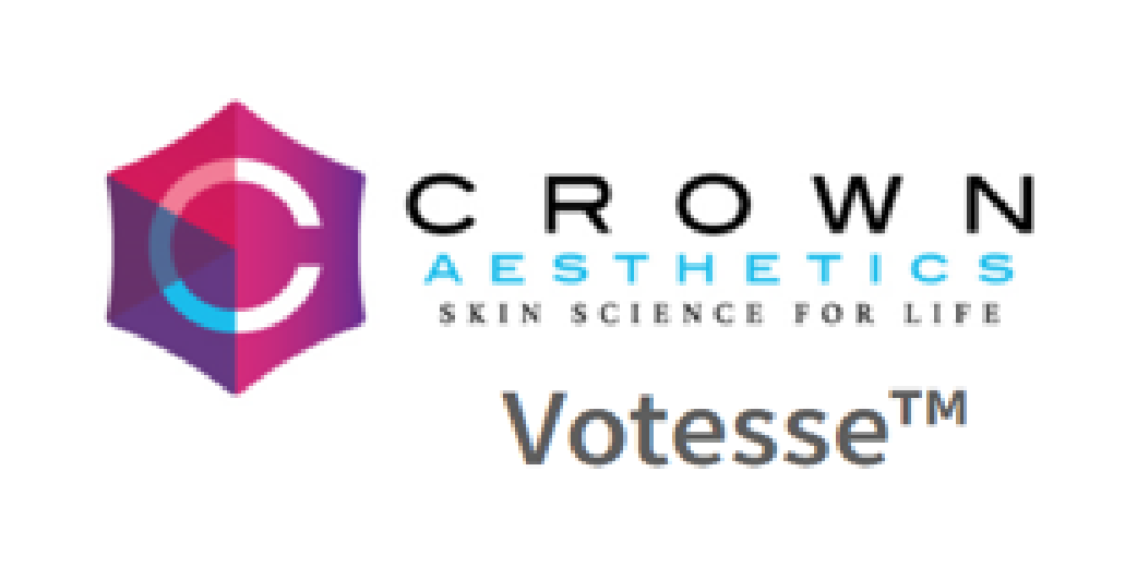 A logo for crown aesthetics skin science for life