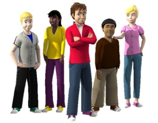 Computer generated group of young teenage detectives
