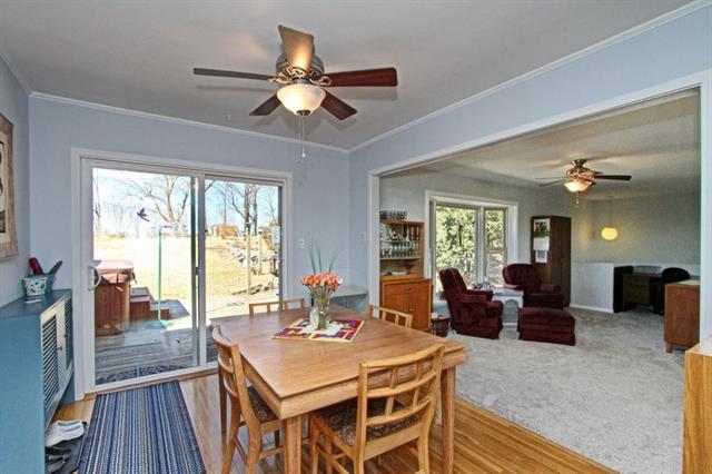 ceiling fan and wooden table