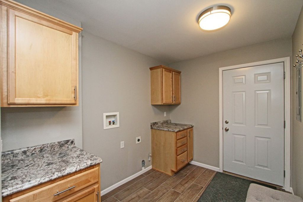 two brown cabinets