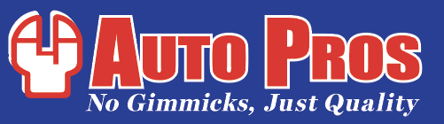 Auto Pros logo in red and blue with the slogan &ldquo;No Gimmicks, Just Quality&rdquo; | Auto Pros