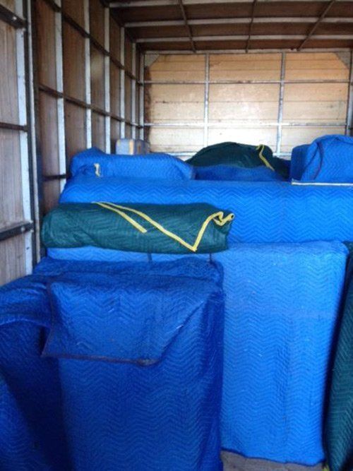 items wraped in safety blankets