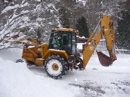 Excavator on Snow — Pocasset, MA — Valeri Construction