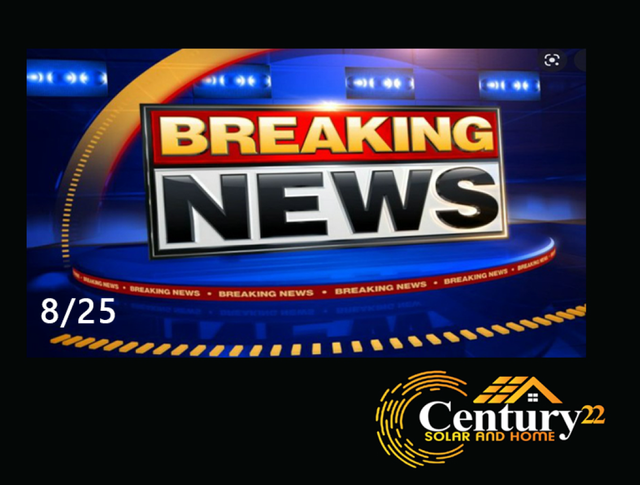 A screen that says breaking news on it