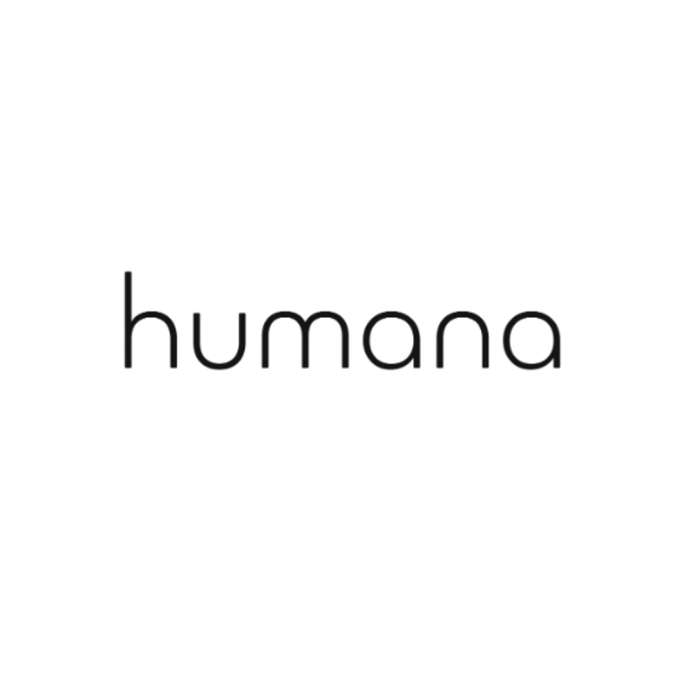 A black and white logo for humana on a white background.