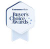 ConsumerAffairs Buyer’s Choice Awards badge in blue and white with ribbon tails