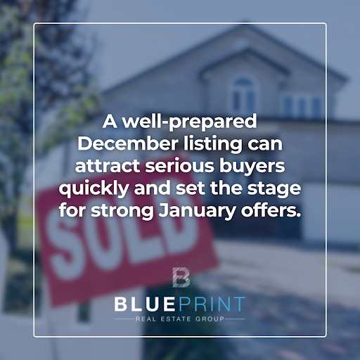 A sold sign in front of a house with text promoting December Los Feliz real estate listings for better January sales.