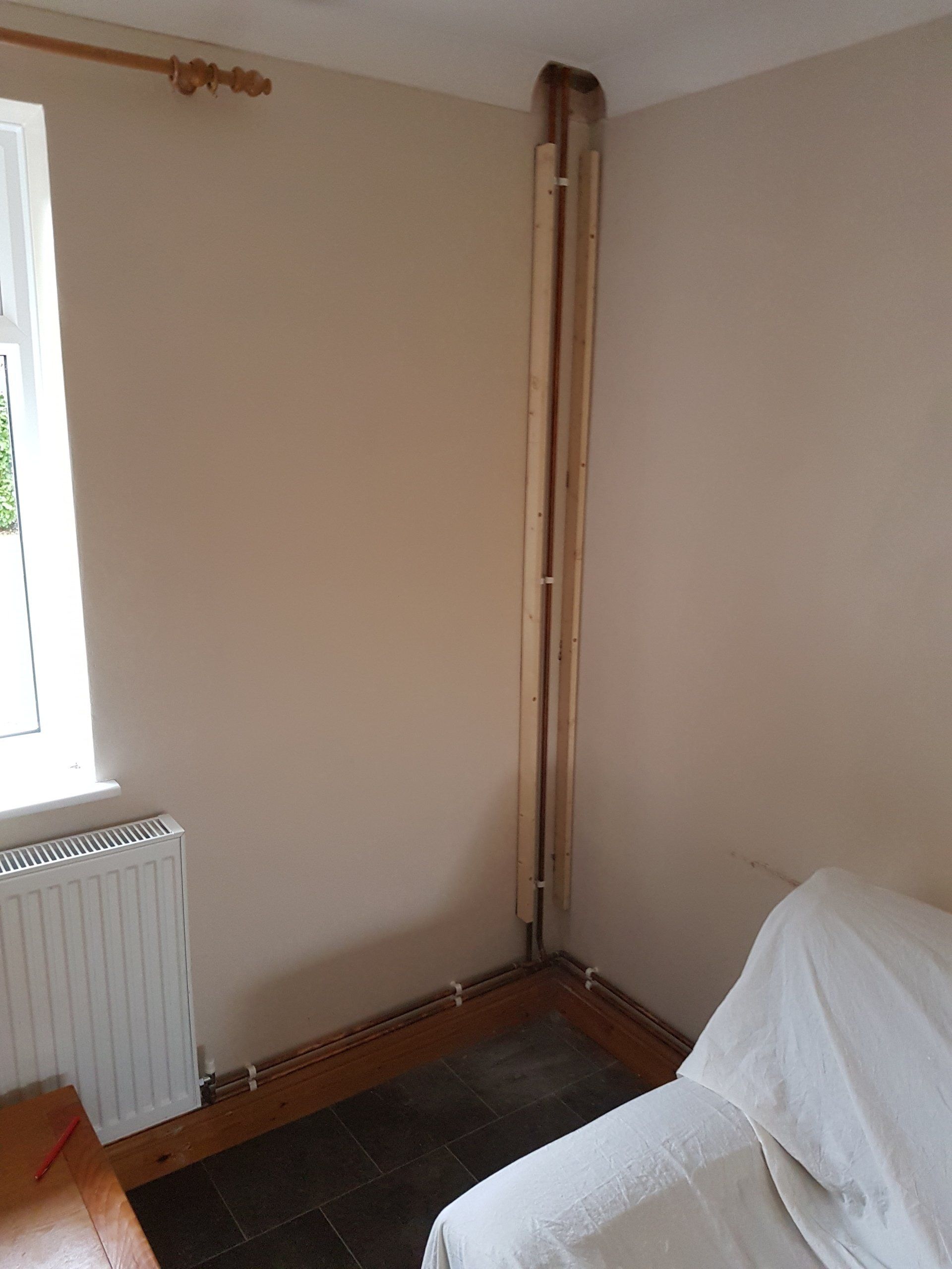 Pipes needing boxing off.