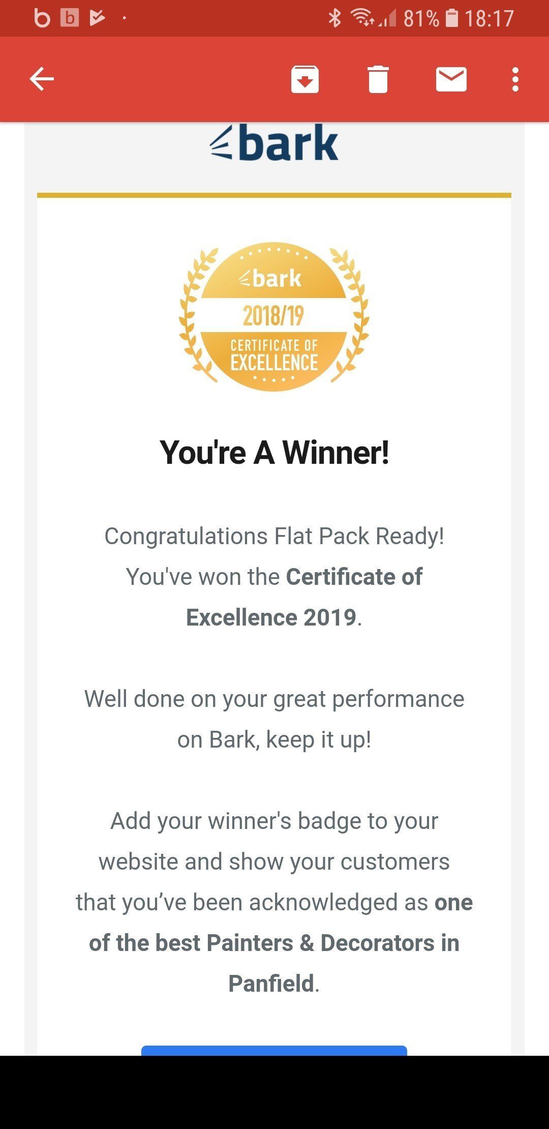 Award, Certificate of Excellence 2019