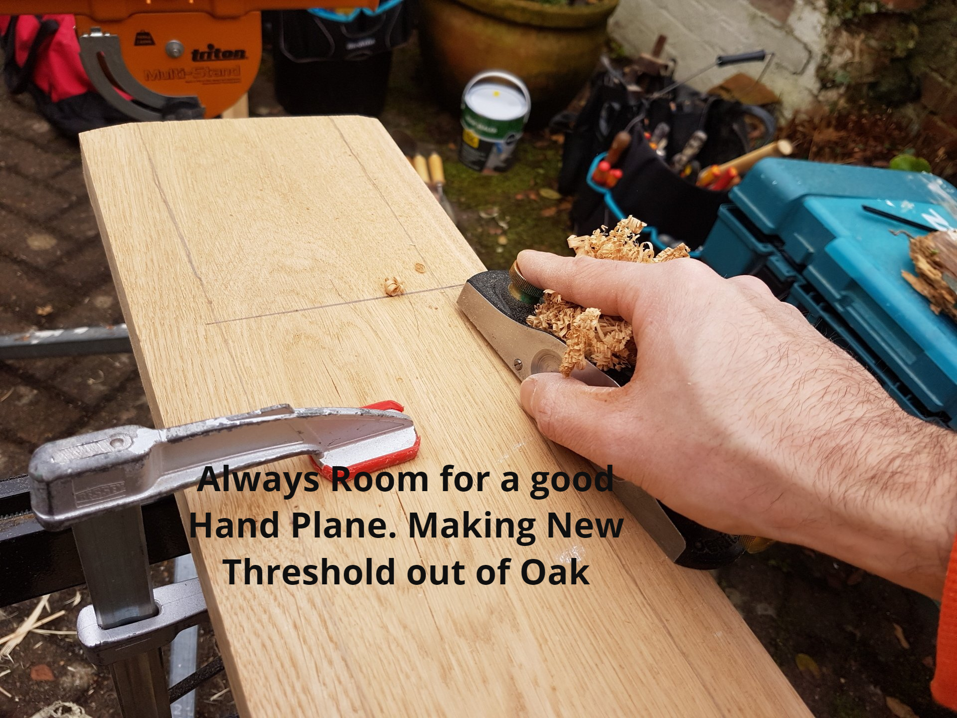 Making a New Threshold out of Oak.