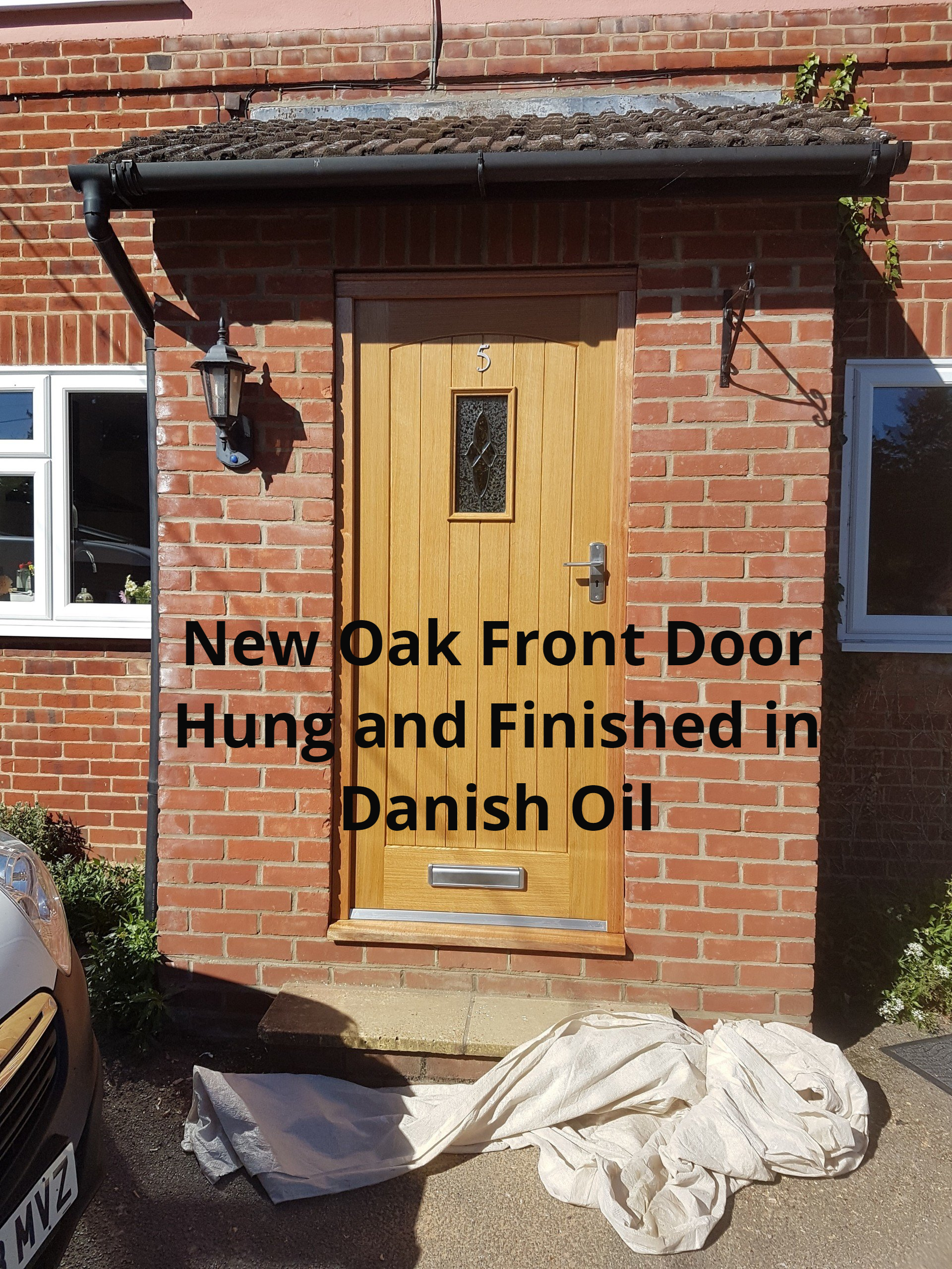 New Oak Front Door and Frame Installed.