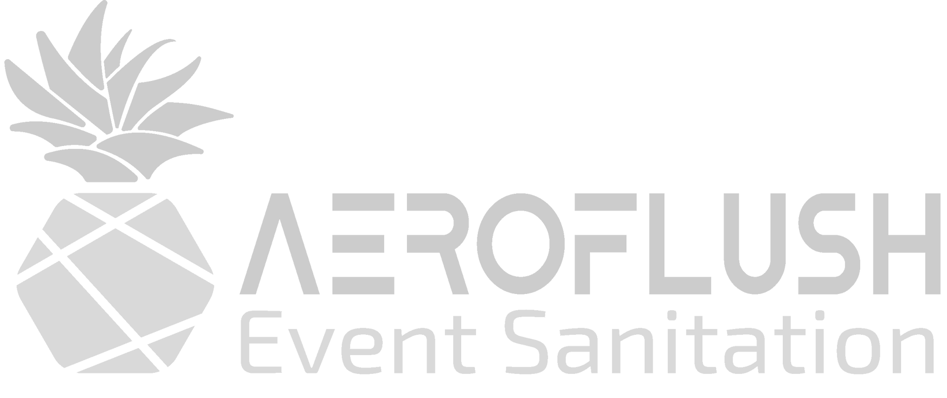 The logo for aeroflush event sanitation has a pineapple on it.