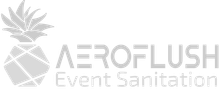 The logo for aeroflush event sanitation has a pineapple on it.