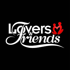 Lovers and friends logo on a black background