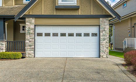 Closed garage door in Sparta