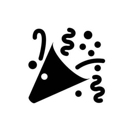 A party horn with confetti and streamers coming out of it.
