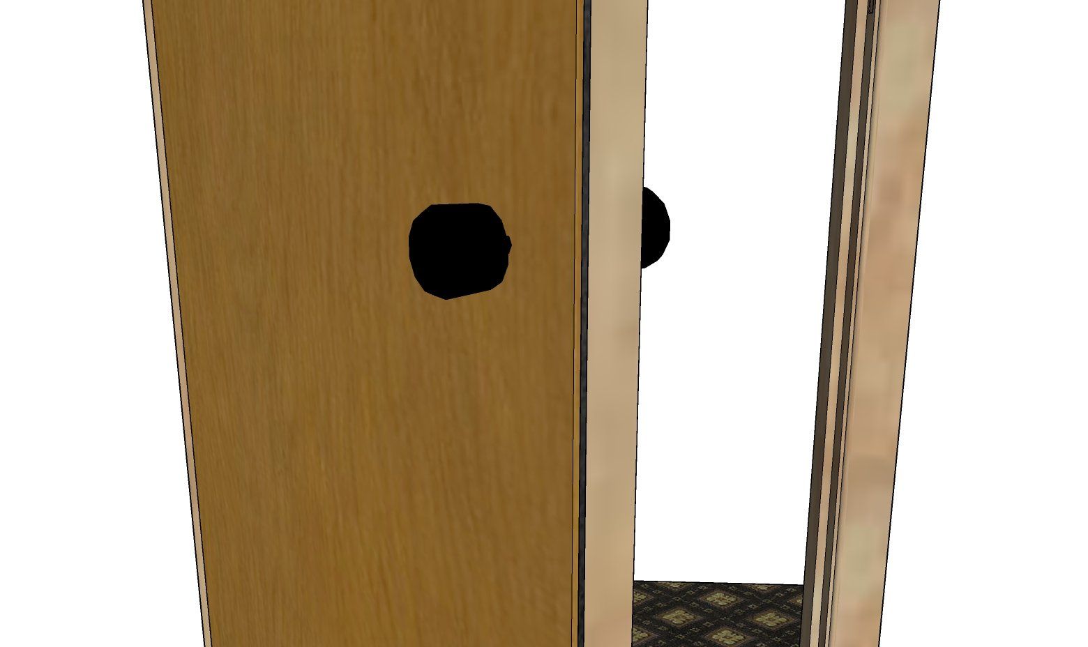 Side view of soundproof door