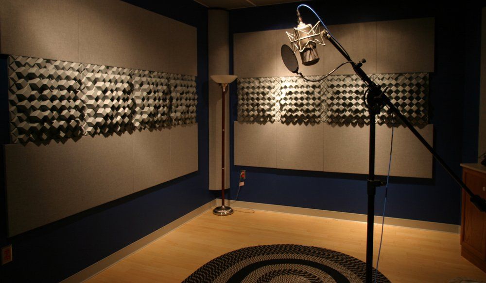 Inside a soundproof studio