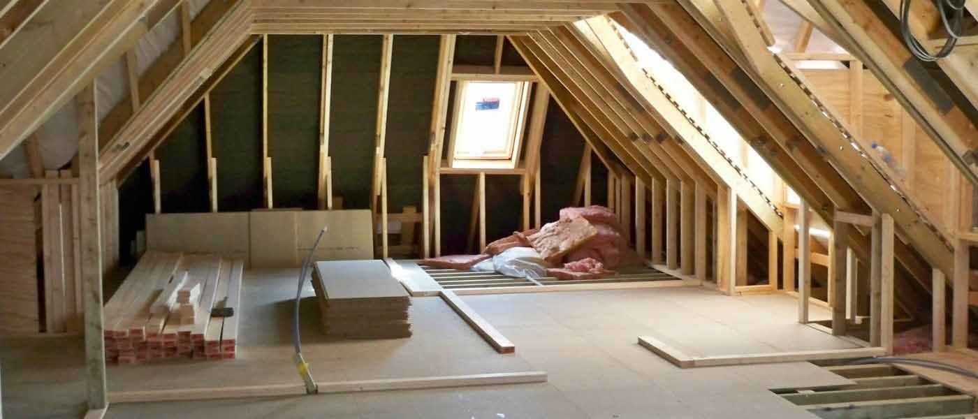 Internal construction of a loft before soundproofing