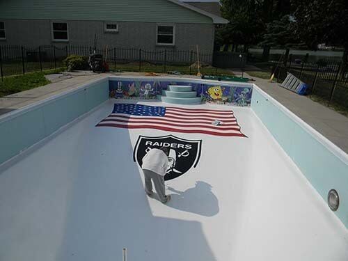 Pool Painting - Banners in Lima, OH