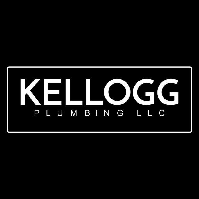 A black and white logo for Kellog Plumbing LLC