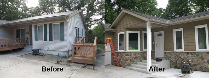 New Siding Before and After - Residential Remodeling in Merrillville, IN