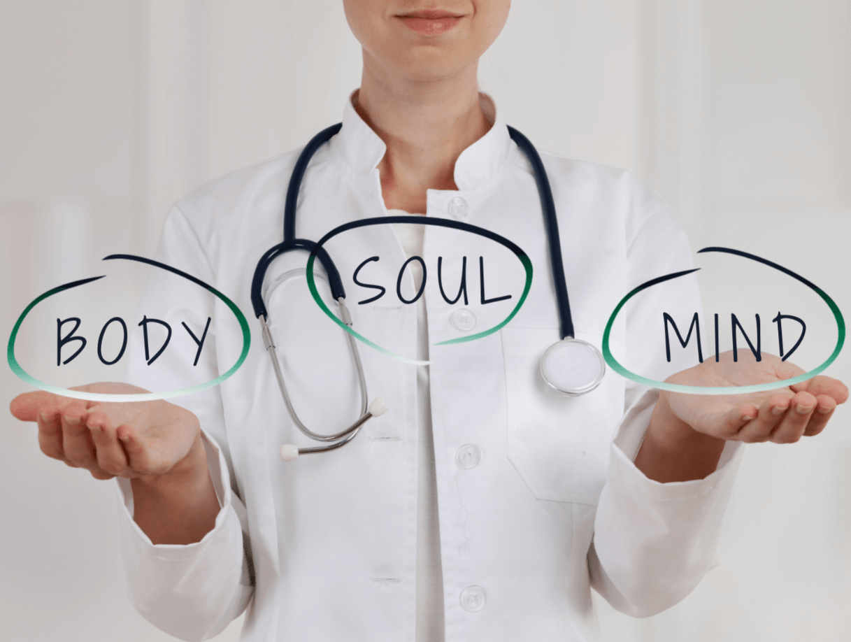 Picture of a doctor with a mind, body, soul holistic healing approach through acupuncture therapy