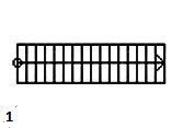 Un dessin en noir et blanc d'une clôture avec le numéro 1 dessus.