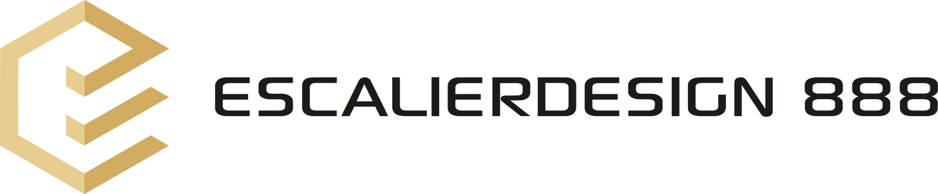 Un logo pour escalierdesign 888 est affiché sur un fond blanc.