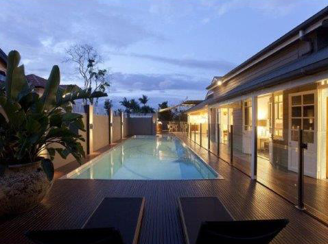 Night View At Residential Pool — Brisbane, QLD — Keysell Builders