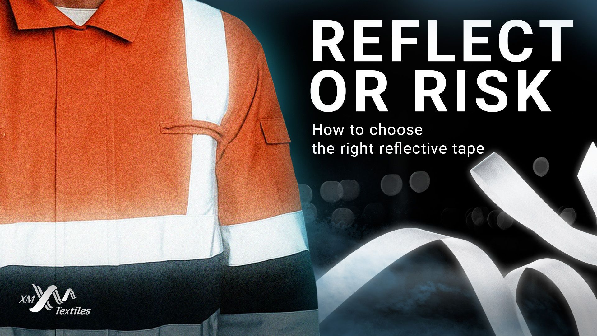 Orange work jacket with reflective tape; 