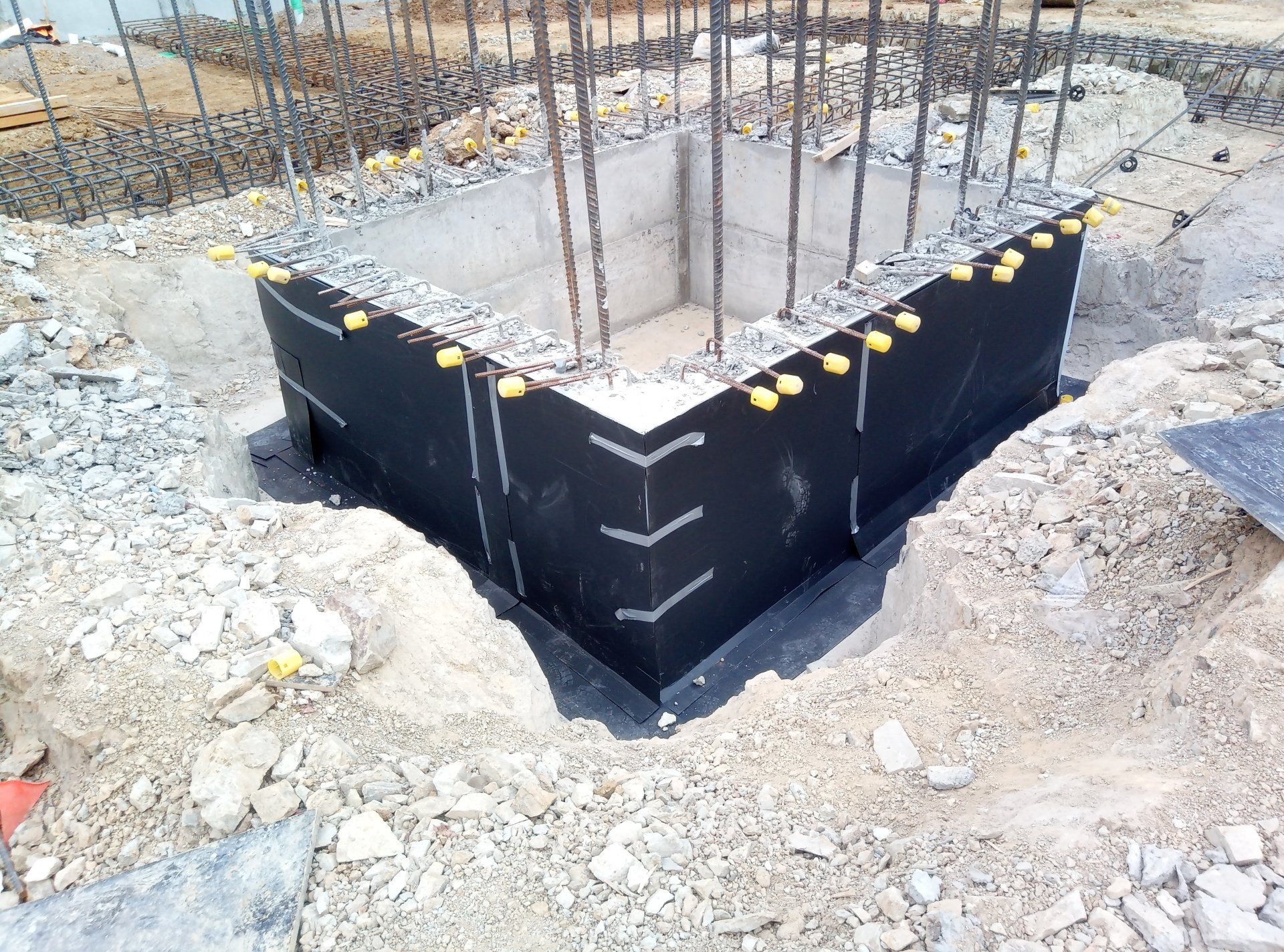 7. Corflute backfill protection sheet installed