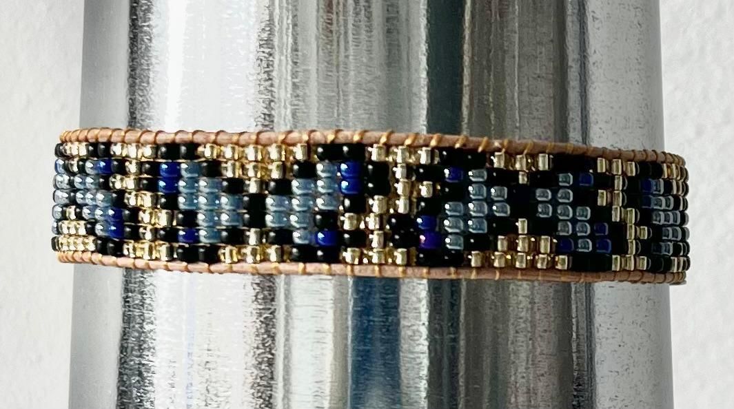 Miyuki weefkralen armband met blauwe vlinders