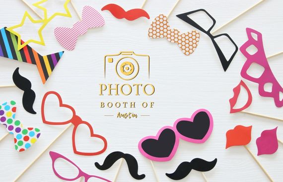 assortment of props included with Austin photo booth rentals
