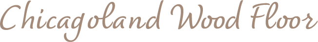 The word chicagoland wood floor is written in cursive on a white background.