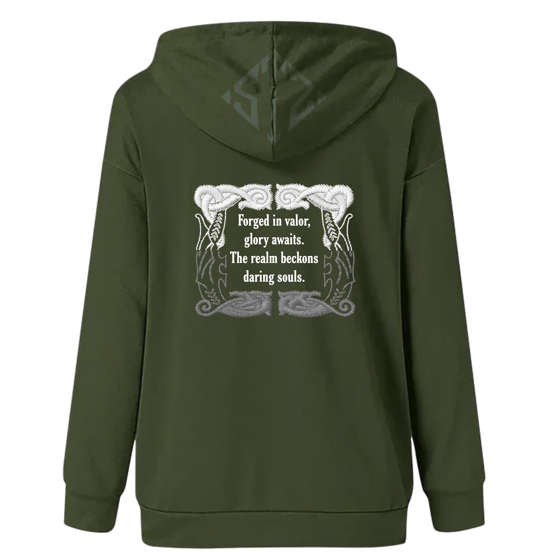 green female Battle-Brothers hoodie back view